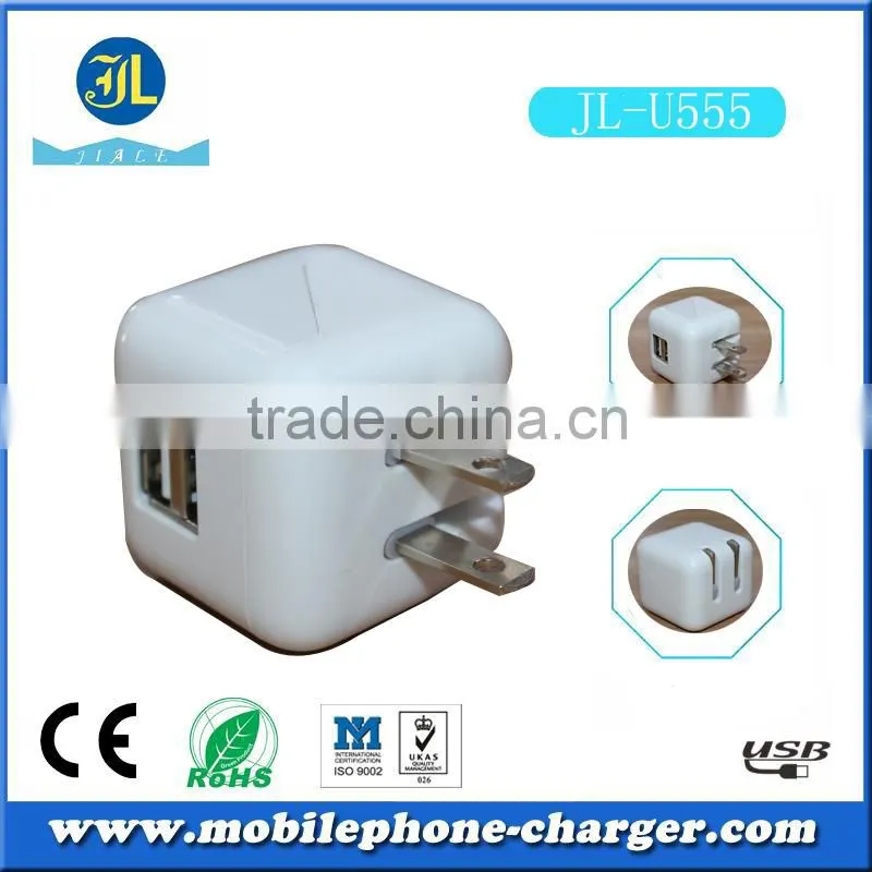 Guangzhou factory direct usb travel charger with foldable plug mobile phone chargers