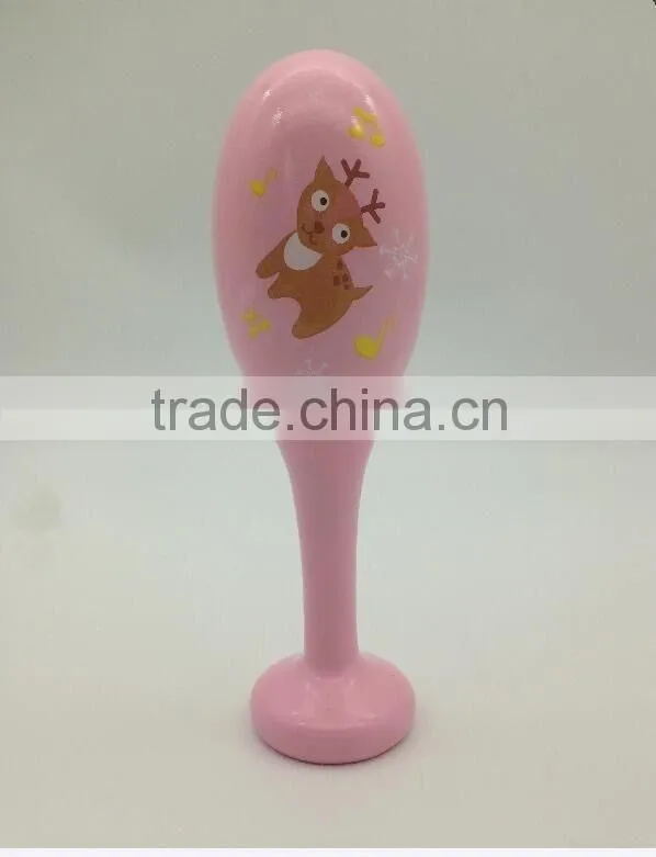 2016 New Design Wooden Maracas Prevent Swallowing Musical Maracas Most Popular For Kids Educational Musical Toys