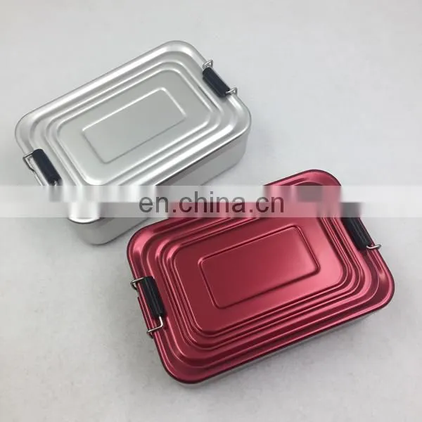 Food Grade Rectangular Metal Aluminium Bento Lunch Box