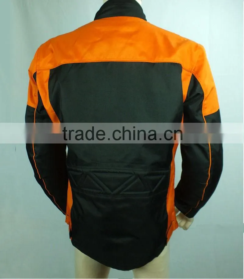 Men's Cordura Touring Motorcycle Jacket - Black with Red