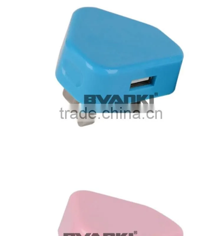 5V 1A Travel charger usb 5V 1A colorful mini usb home/travel charger quick charging 5V 1A 3 pin usb travel charger free sample