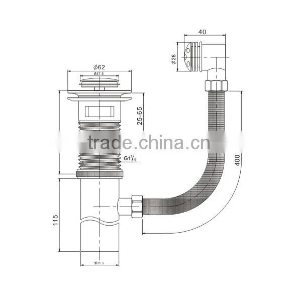Excellent Quality Lavatory Luxury Pop Up Drain Assembly