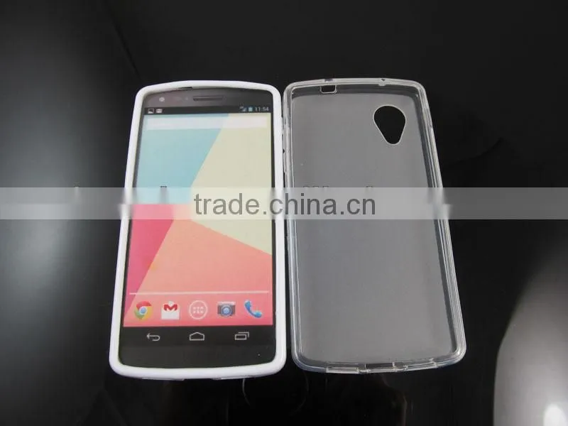 Frosted design jelly TPU cell phone/mobile case/cover for Google Nexus 5