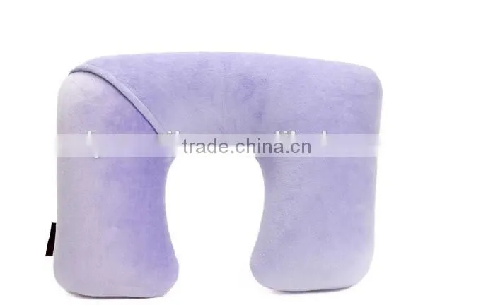 High quality colorful soft U shape inflatable travel neck pillow