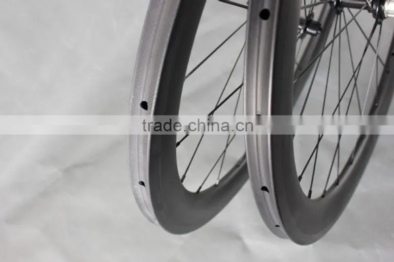 Black hub 700C tubular carbon wheel set professional UD Matt Carbon road bike tubular wheelset W65T