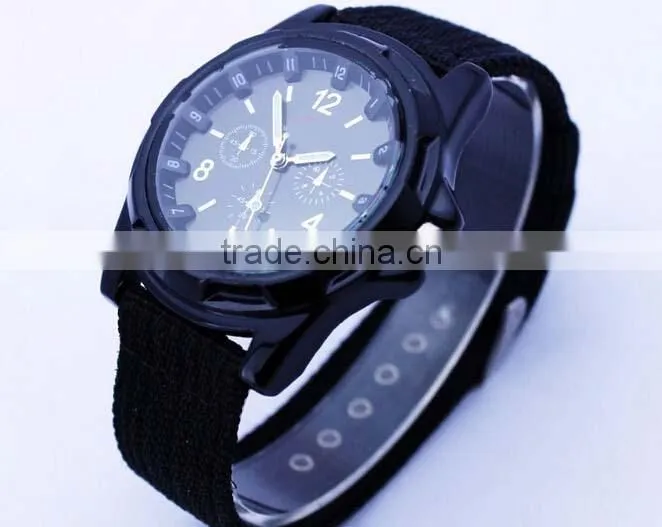 Top quality 2015 New Military Quartz Sport Watch Canvas Strap Fabric Soldier Ourdoor Running Wristwatch Clock