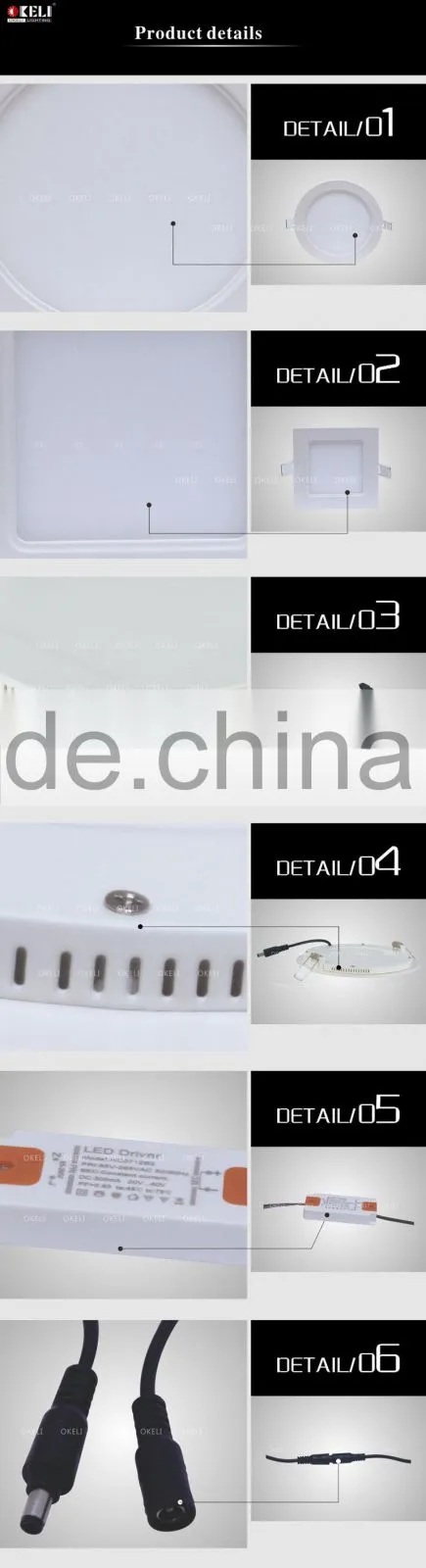 2015 factory wholesale ultra thin led light panel,6w 12w 18w recessed flat panel led light
