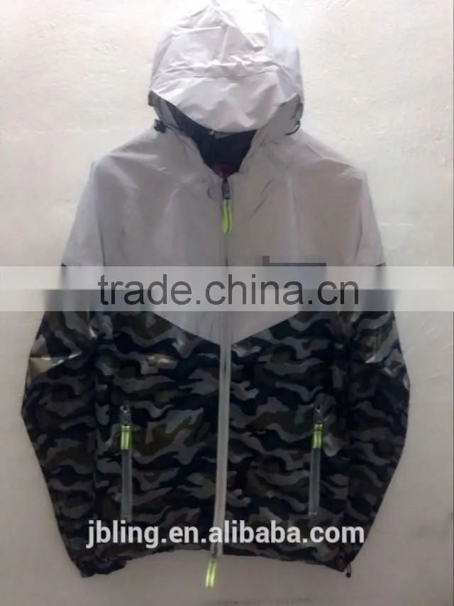 3m relective camouflage stitching waterproof hoodies