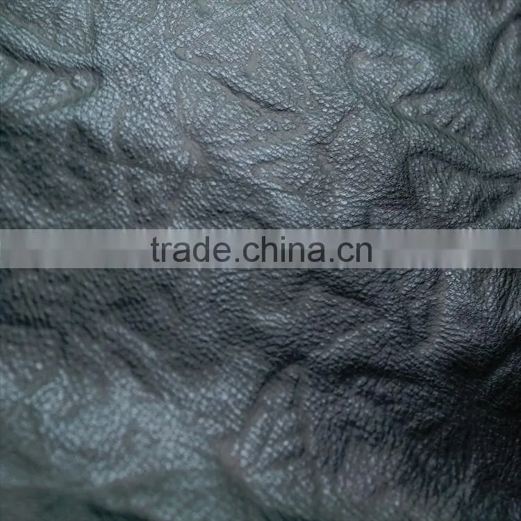 pu embossing fake leather with butterfly embossed pattern pu artifical leather with stamping pattern