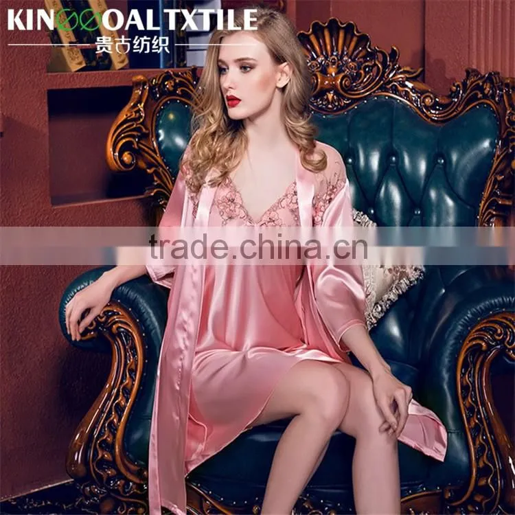 100% Pure silk Plus size Women Spring and Summer silk nightgown