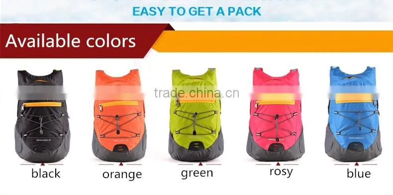 Wholesale colorful outdoor light foldable backpack, sports backpack