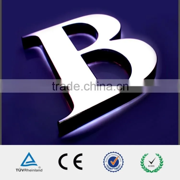 Waterproof Customized Acrylic Commercial Advertising Monochrome Alphabet Led Display Light Letter Sign Outdoor