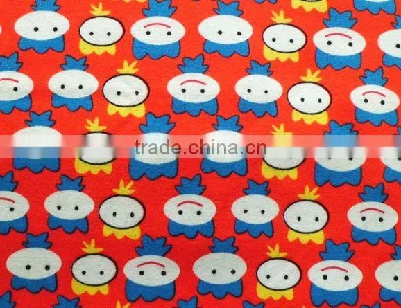 40s 350gsm cartoon spandex polyester fleece fabric