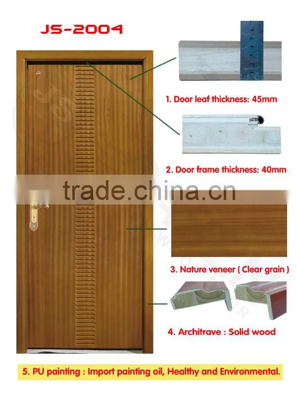 white oak economic HDF grooving wooden door