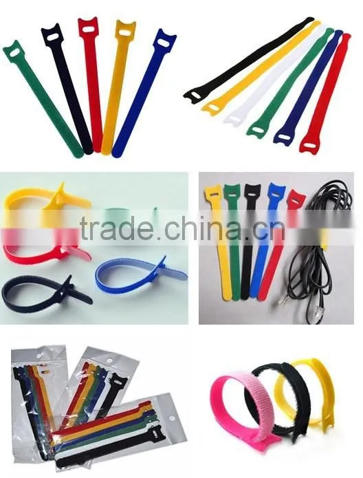 Assorted Adjustable Black Strap Hook Loop Reusable Cable Ties Organizer tidy