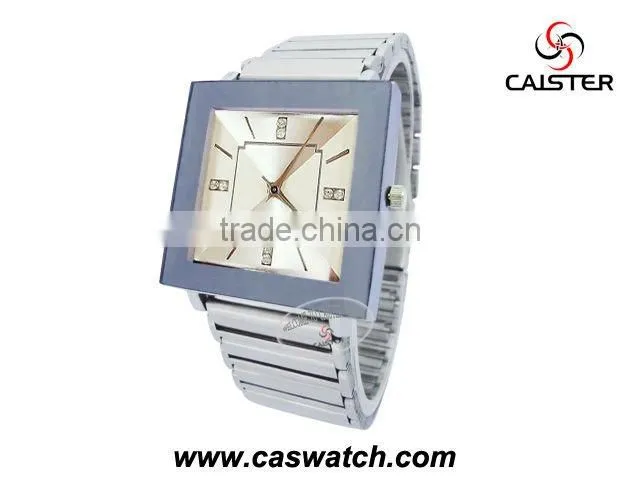 Big square men watch with alloy chain