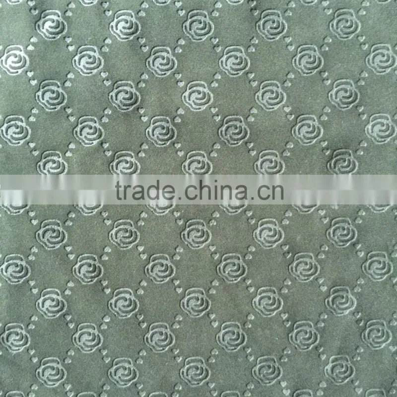 New style 3D embossed flock fabric for upholstery, cushion, bag