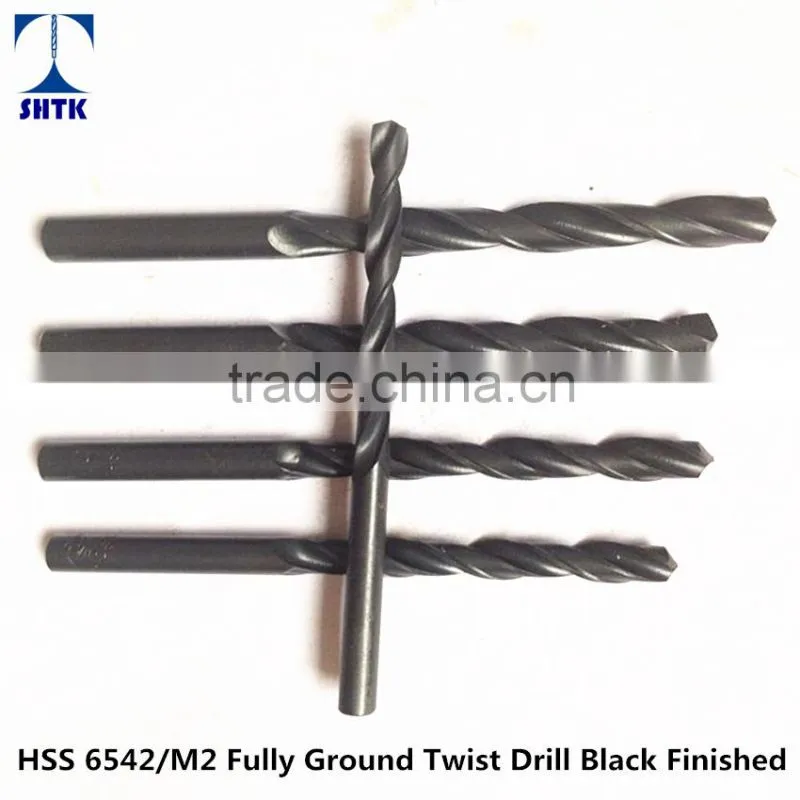 Factory sales directly, HSS M2/6542 fully ground twist drill bit, Black Finished