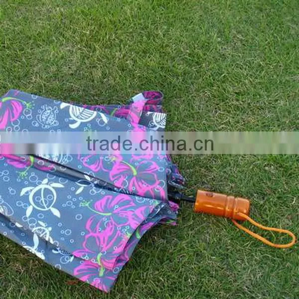 Hot sale fashion flower fabric 2 folding umbrella
