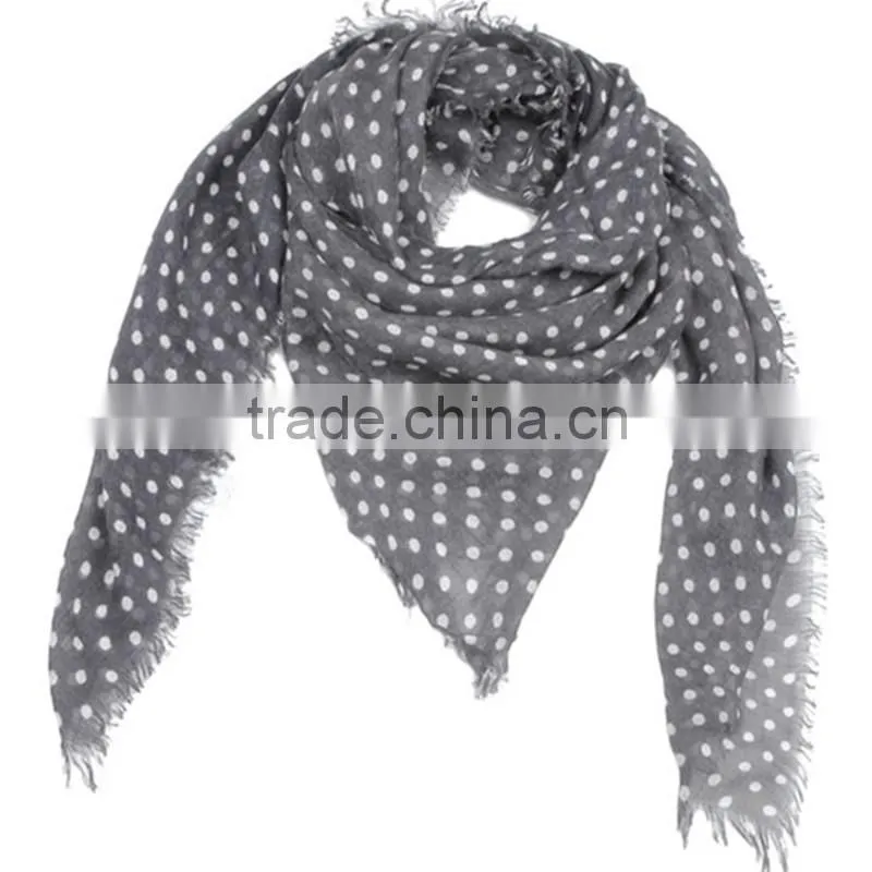 dot print with fringer men's scarf