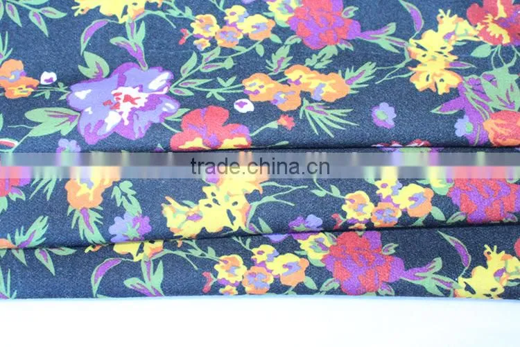 Plain polyester viscose heavy weight outdoor flower print women fabric