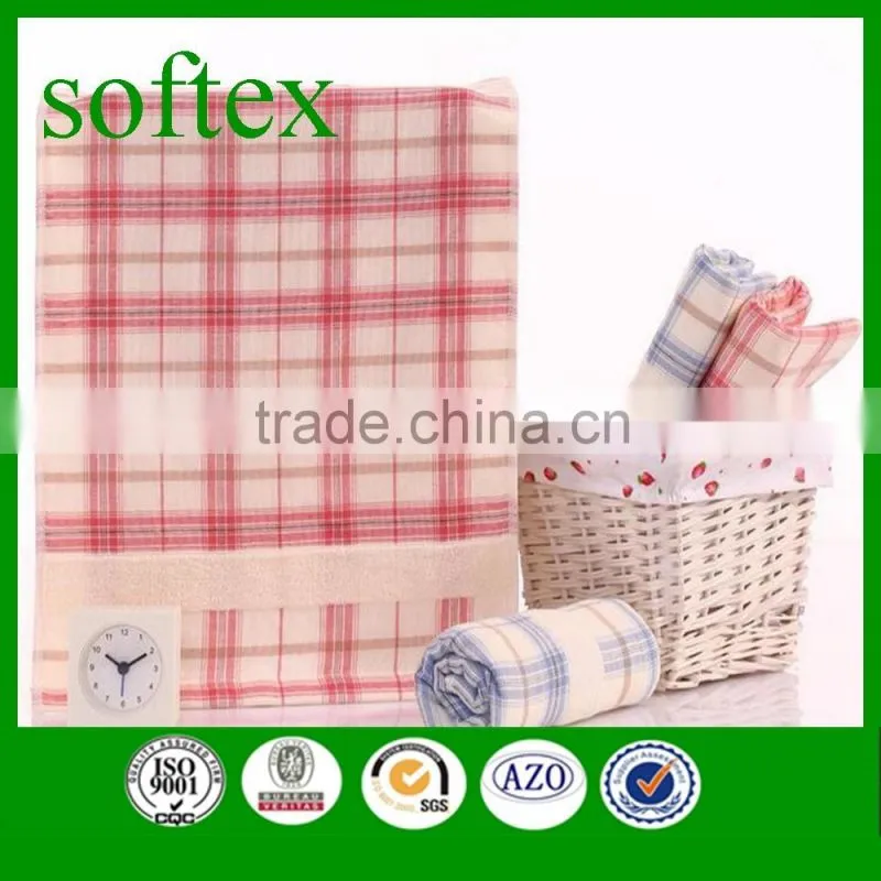 100% cotton yarn dyed top grade jacquard face towel