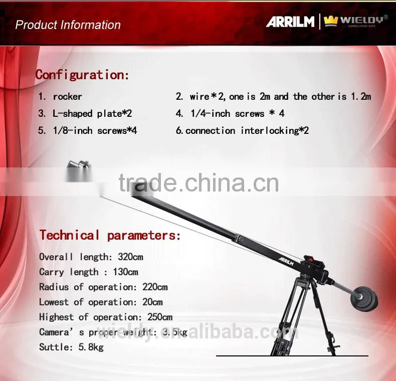 Dolly crane camera slider for sale