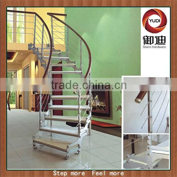 wholesale indoor steel wooden spiral stair factory