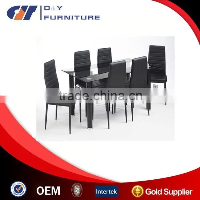 Glass Dining Table with Fireproof Dining Chairs