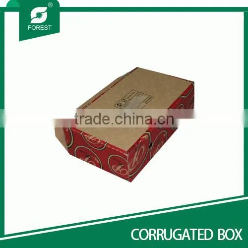 Printed corrugated mailing box for shipping