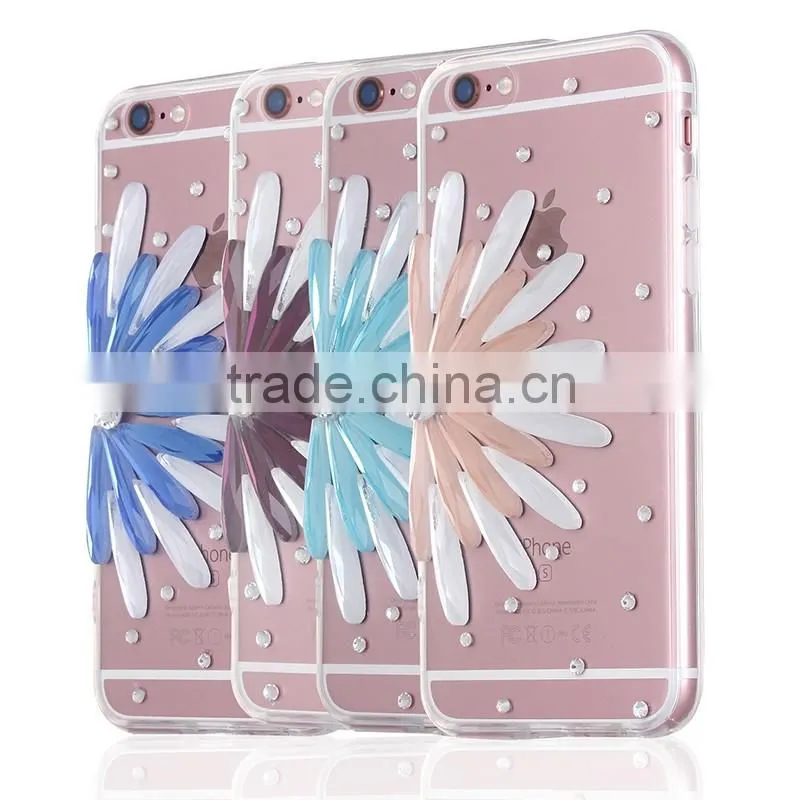 Manufacturer wholesale luxury shining diamond TPU cover mobile phone case for Iphone 6/6S