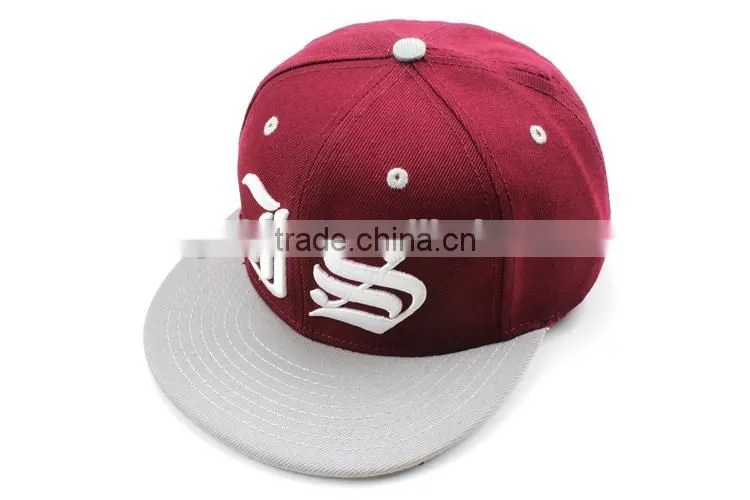 off- white visor deep red 3D embroidery 6 panel custom made hats