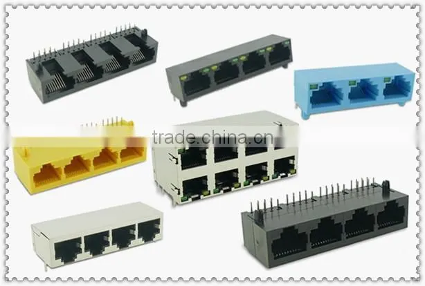 RJ45 connector with LED 90 degree non-shield 10pcs free samples