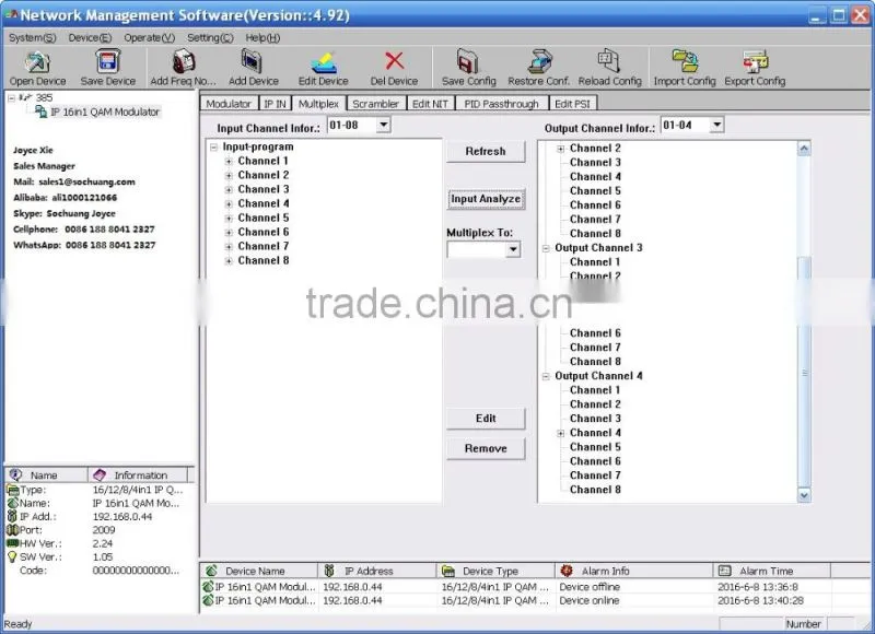 SC-4144 IP to QAM Modulator with MUX-Scrambler