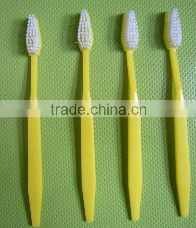 Disposable hotel toothbrush manufacturer yellow toothbrush
