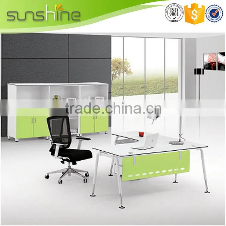 Professional manufacturer latest executive desk with leather top