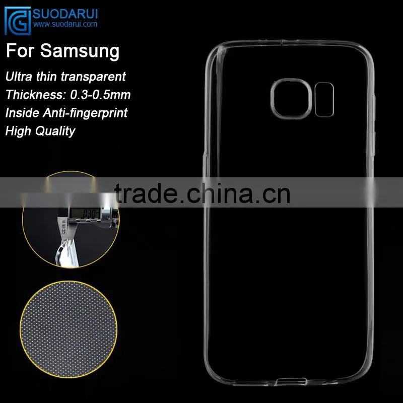 0.3-0.5mm Ultra thin transparent anti-skid Clear Gel tpu Cover for Samsung Galaxy S7 Cover