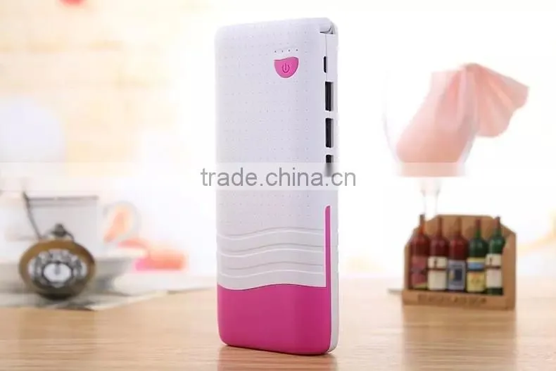 Portable power bank for smartphones 12000mAh fashionableTriple USB Out with Table Lamp
