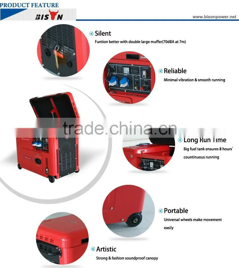 BISON(CHINA) generator diesel 5kva with price in india golden horse generator