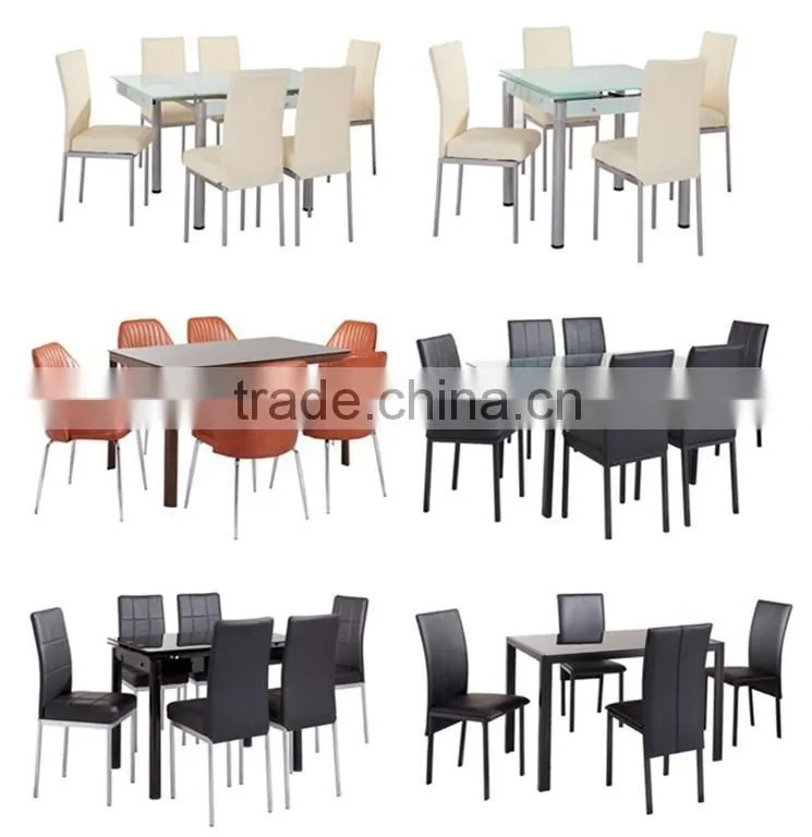 MDF top black modern style dining table sets