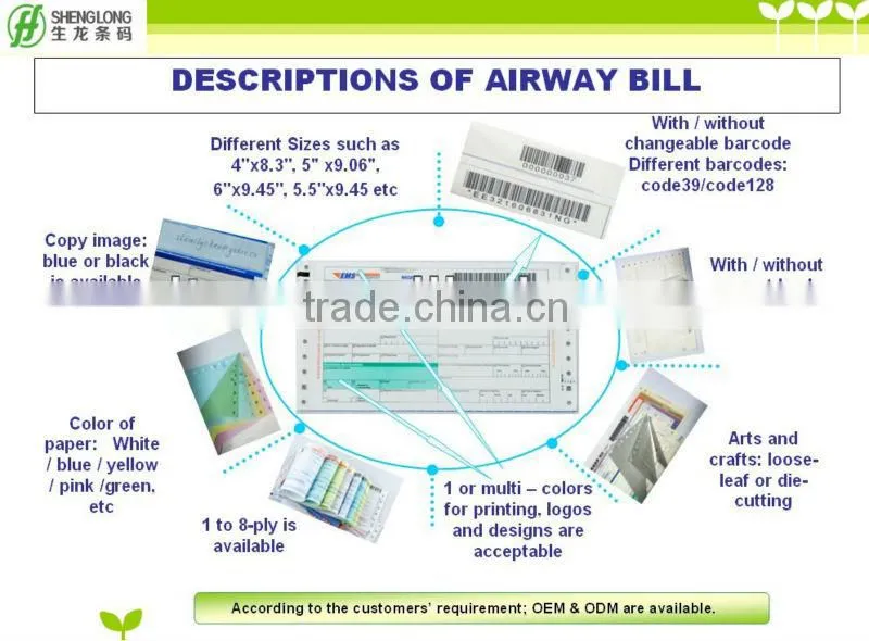 Worldwide Express waybill with barcode
