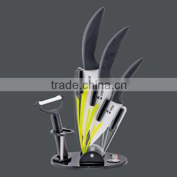 Black TPR handle 5 piece ceramic knife set