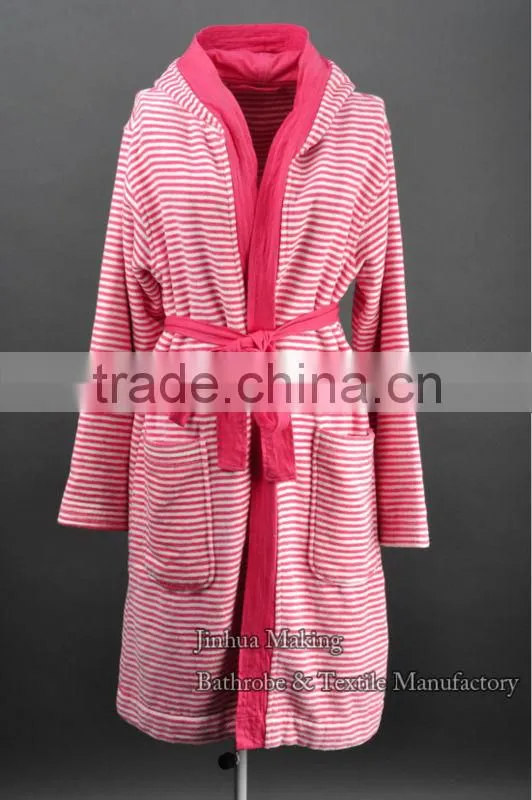 100% cotton cheap velour w Hotel Bathrobe for woman