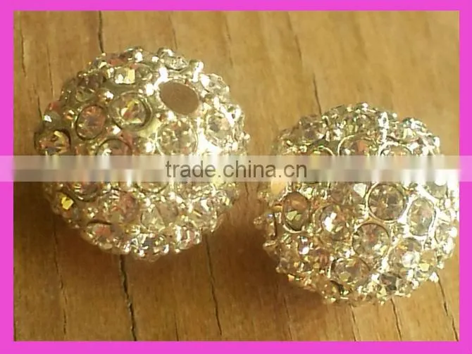 2013 crystal rhinestone ball beads metel pave alloy shamball beads gold ,silver ,rose gold,gunmetal color