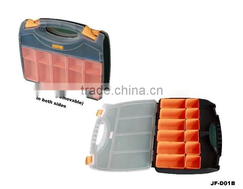Plastic tool case with little bins