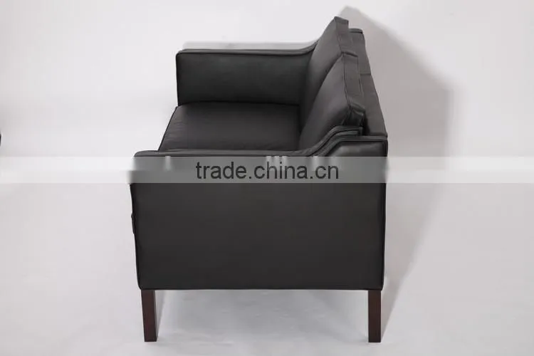 Designer furniture black 2 seater living room borge mogensen sofa leather