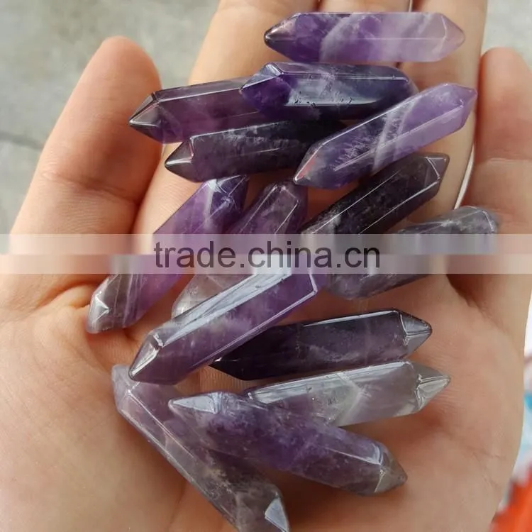Polished Deep Purple Amethyst Pendulum Chakara Quartz Crystal Pendants
