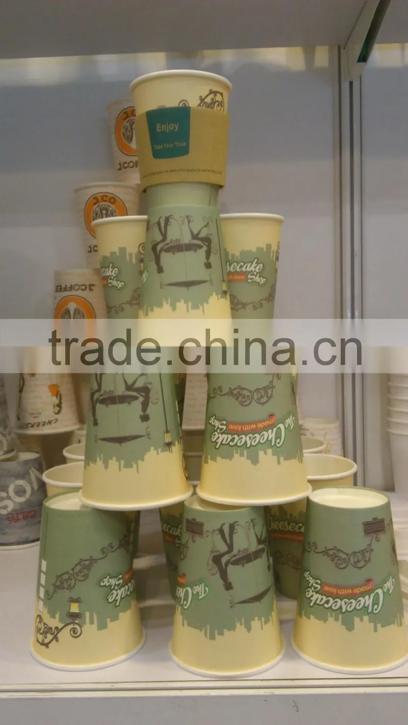 Wholesale flower design coffee paper cups, disposable paper cup with logo