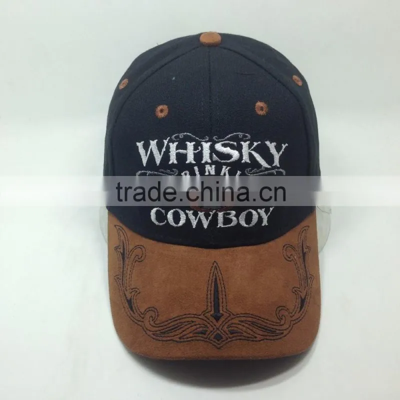 Wholesale balck baseball hats Six ventilation hole snapback caps