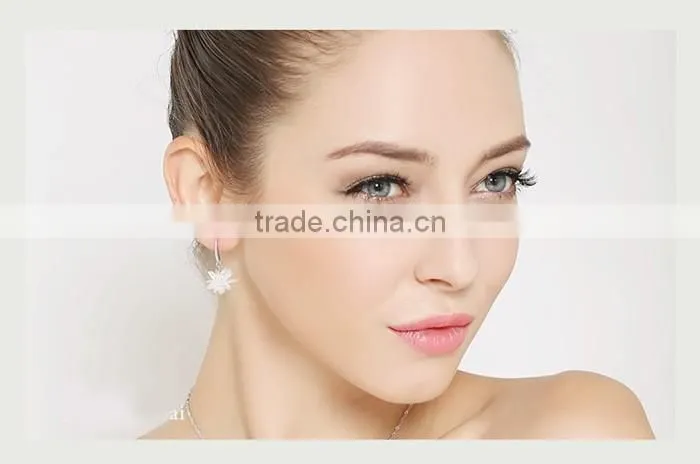 yellow cz earrings marquise stones simple women earrings in silver